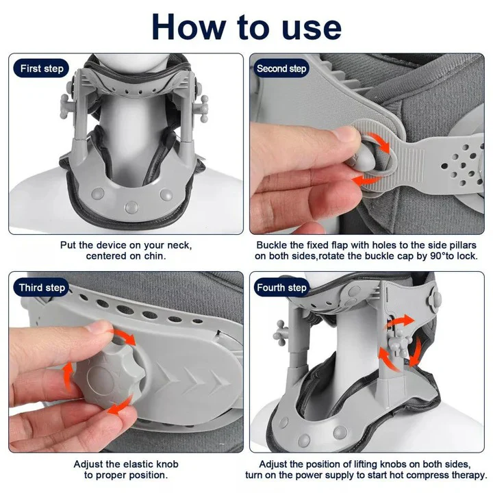 Cervical Neck Traction Device with Adjustable Height and Heat Settings - Image 12