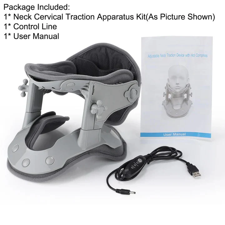 Cervical Neck Traction Device with Adjustable Height and Heat Settings - Image 3