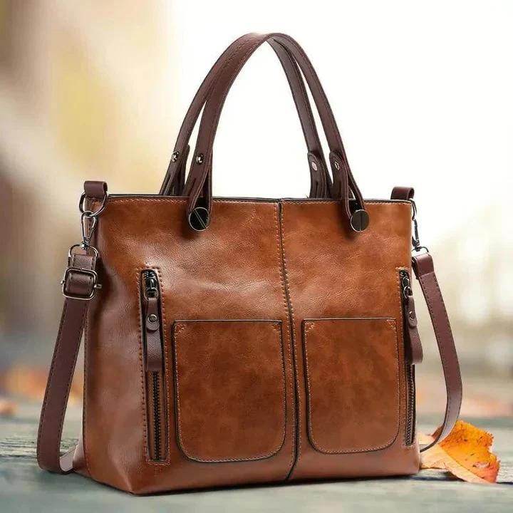 Classic Leather Handbag with Minimalist Design - Image 4
