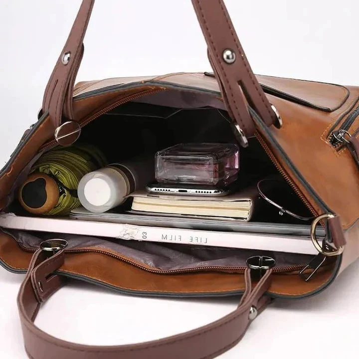 Classic Leather Handbag with Minimalist Design - Image 5