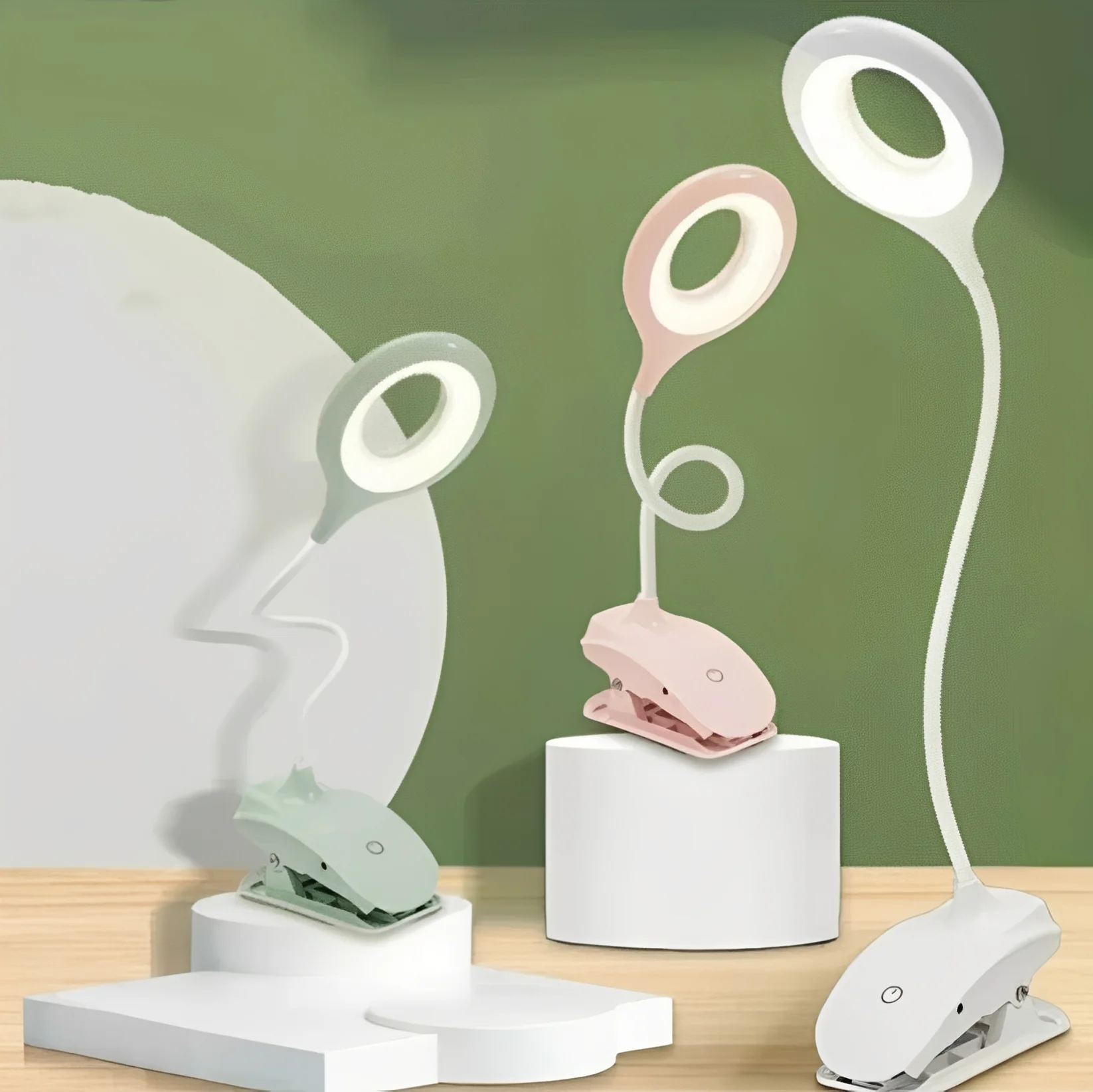 Clip-On Gooseneck LED Reading Light with Dimmable USB Rechargeable Design for Desk Use - Image 6