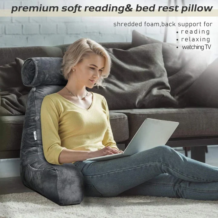 Comfortable Reading Pillow with Armrests for Bed and Sofa - Image 10