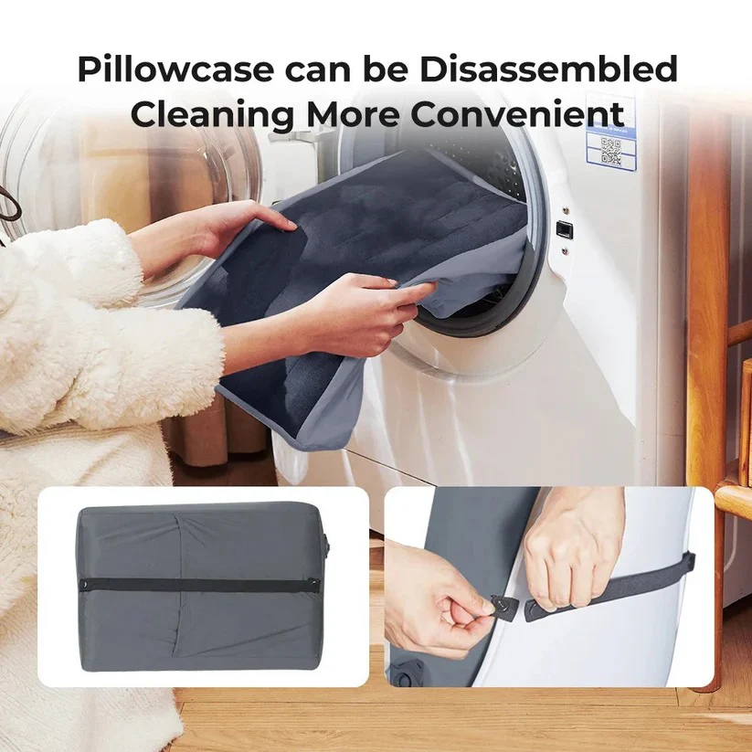 Portable Inflatable Camp Pillow with Dual Valve and Washable Cover - Image 3