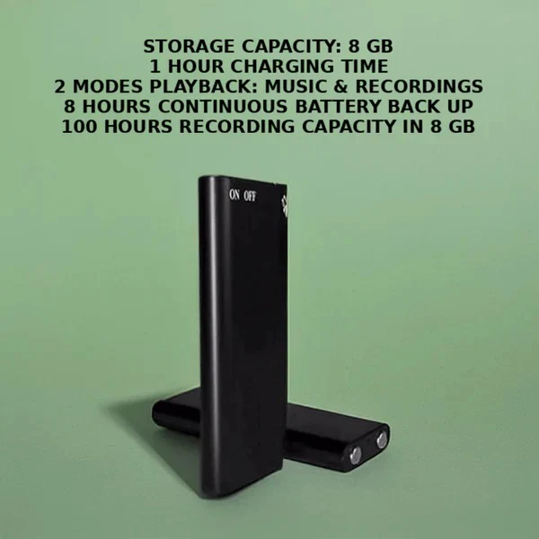 Compact Voice Activated Audio Recorder with Memory Storage - Image 2