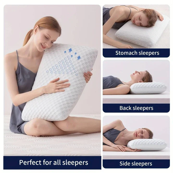Cooling Gel Memory Foam Pillow for Sleeping Position Support - Image 4