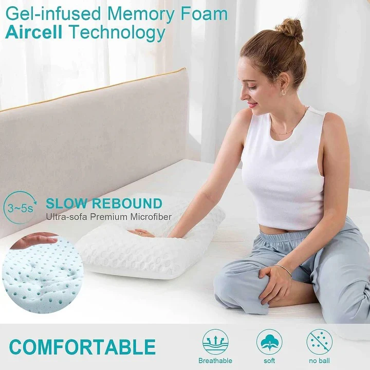 Cooling Gel Memory Foam Pillow for Sleeping Position Support - Image 5
