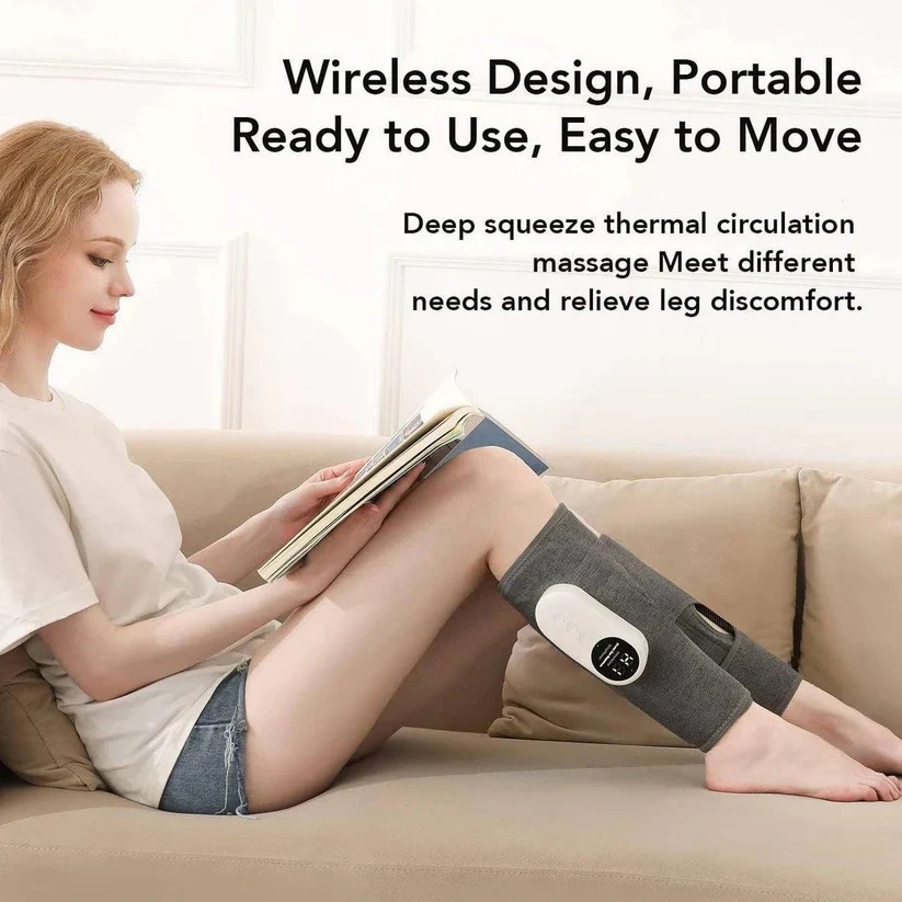 Cordless Air Compression Leg Massager with Heat and Remote - Image 4