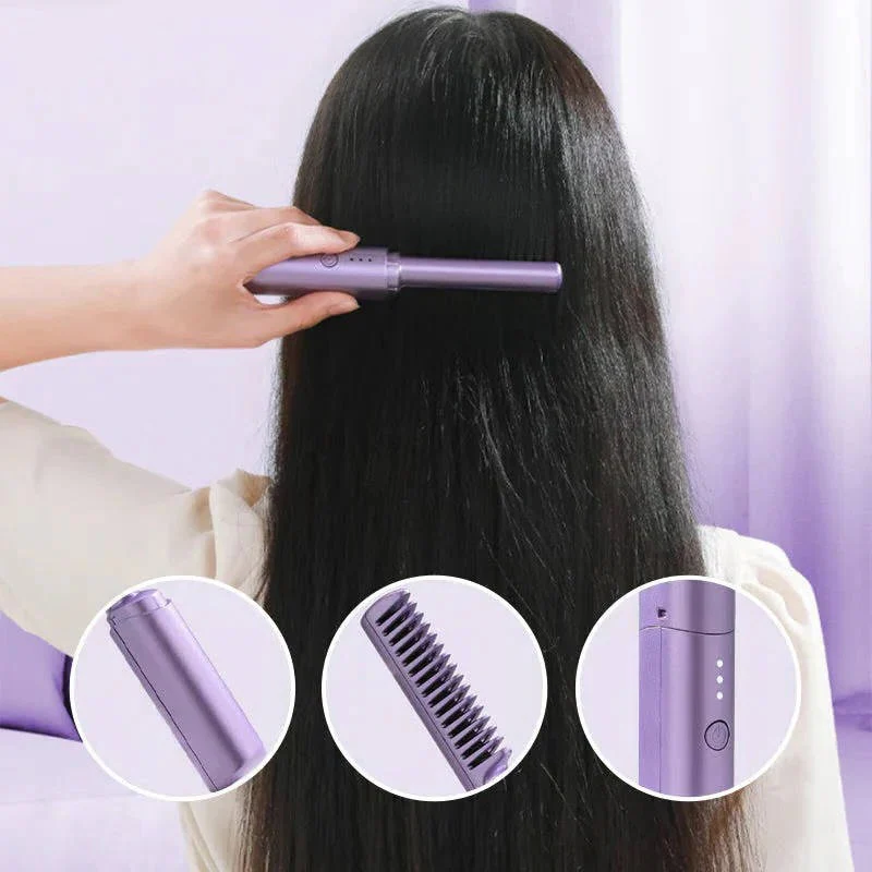 Cordless Ceramic Hair Styling Brush with Frizz Control - Image 6