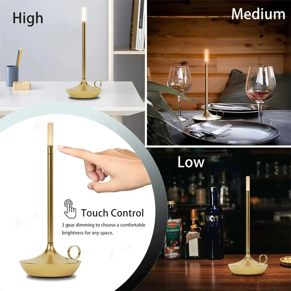 Cordless Rechargeable LED Candle Style Table Lamp - Image 11