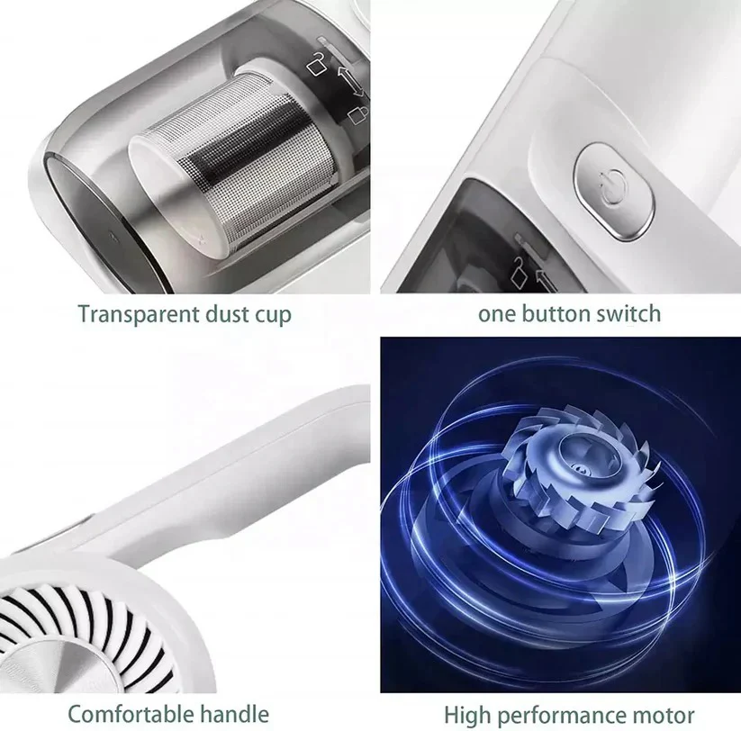 Handheld Bed Vacuum Cleaner with UV Light and Cordless Operation - Image 4