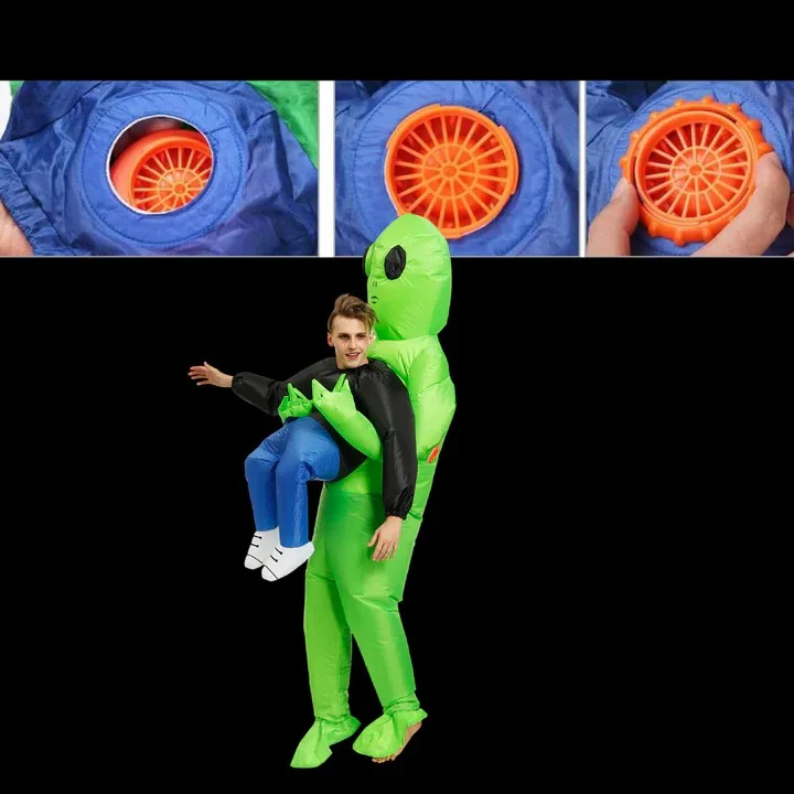 Kids Inflatable Alien Costume with Optical Illusion Design - Image 3