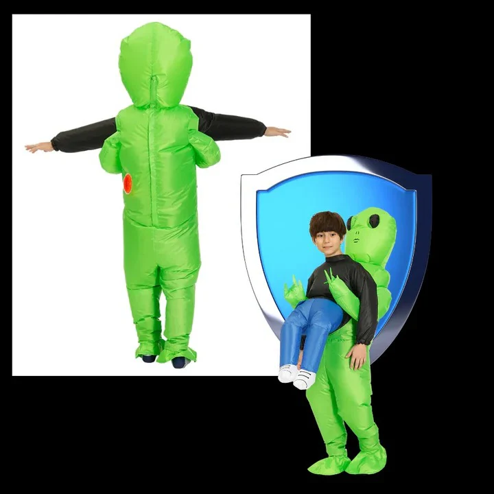 Kids Inflatable Alien Costume with Optical Illusion Design - Image 4