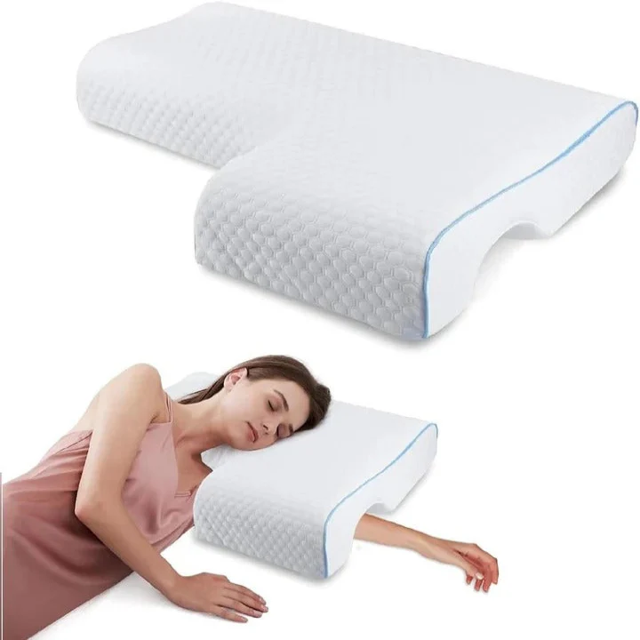 Memory Foam Couple Pillow with L Shaped Arm Channel Design - Image 10