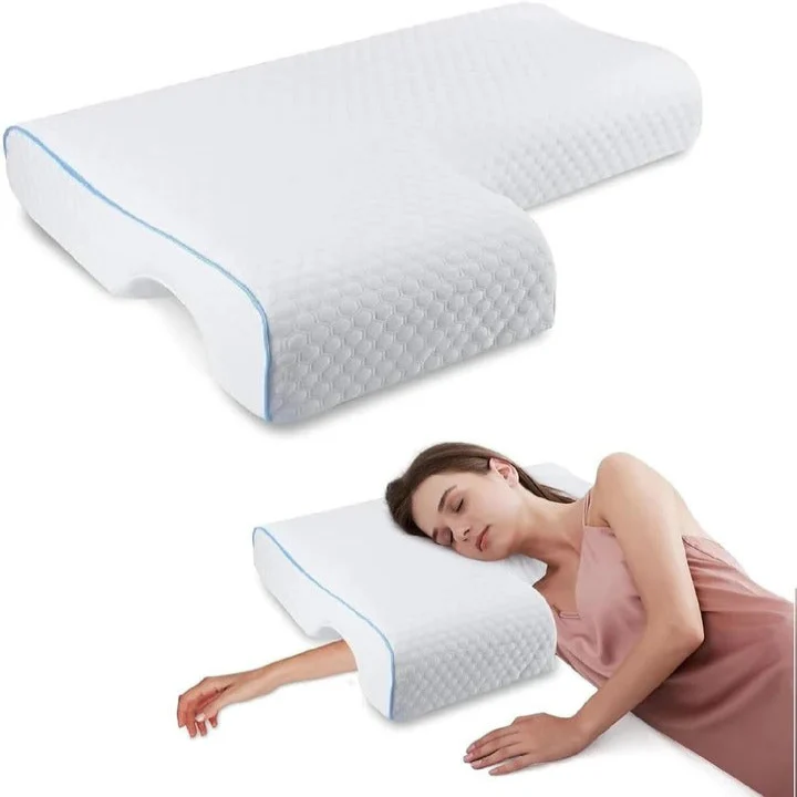 Memory Foam Couple Pillow with L Shaped Arm Channel Design - Image 11