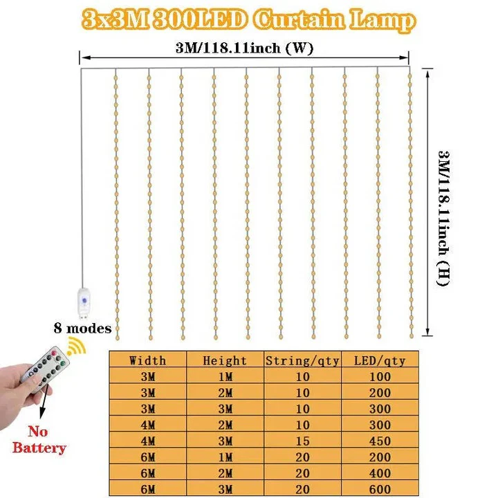 USB Powered LED Curtain String Lights for Indoor or Outdoor Use - Image 10