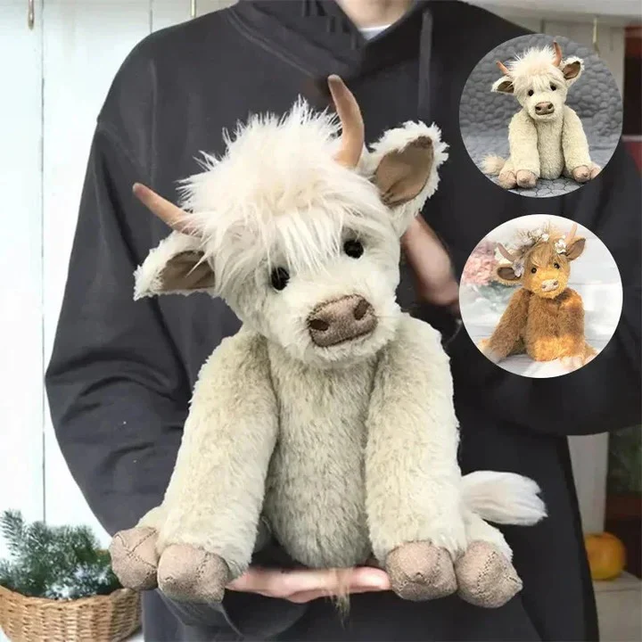 Highland Cow Plush with Floral Accent - Image 5