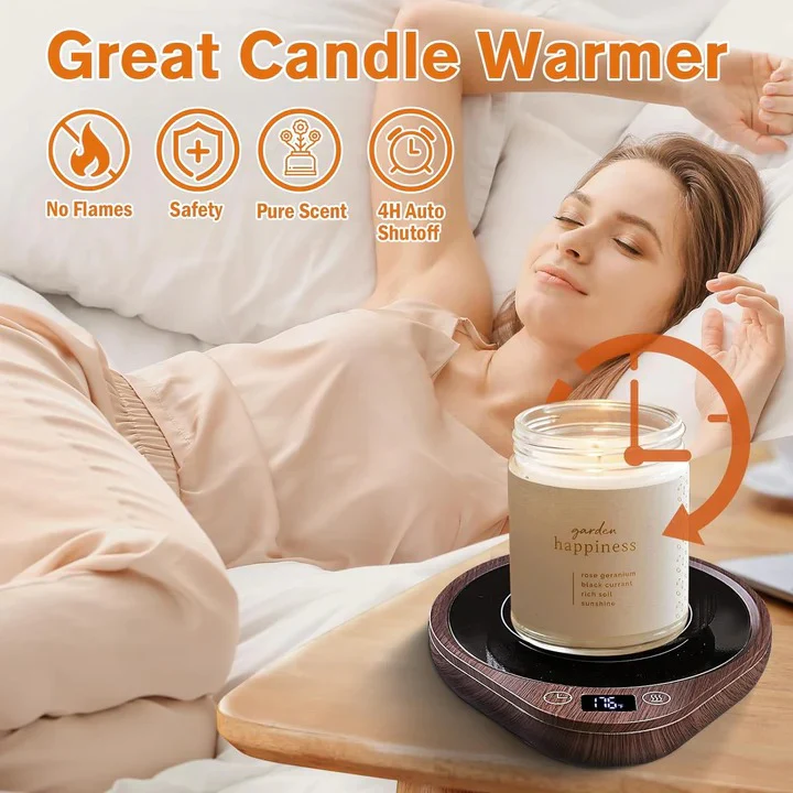 Desktop Coffee Mug Warmer Set and Ceramic Mug - Image 2