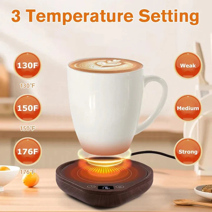 Desktop Coffee Mug Warmer Set and Ceramic Mug - Image 3