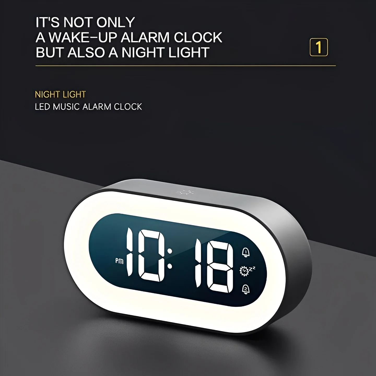 Digital Alarm Clock with Dimmable LED Light and USB-C Charging - Image 3