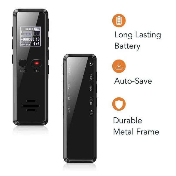 Digital Voice Recorder with Auto Save and Playback Speaker - Image 2