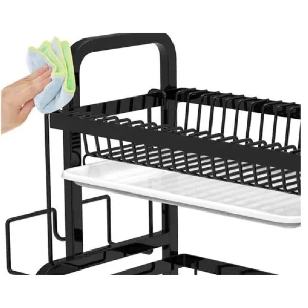 3 Tier Kitchen Dish Drying Rack with Adjustable Shelves - Image 2