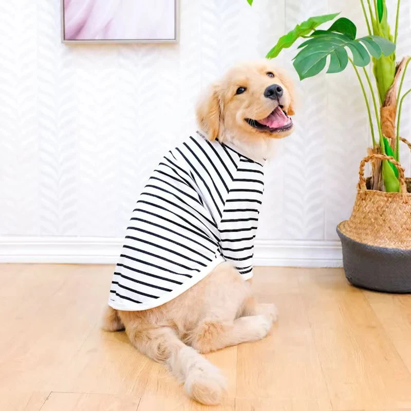 Summer Dog Clothing Cotton Stripe T Shirt Lightweight Fit - Image 2
