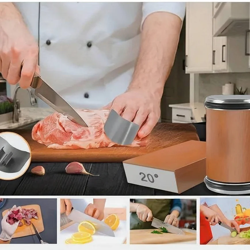 Dual Angle Diamond Knife Sharpening Stone Set with 15 and 20 Degree Magnetic Holder - Image 10