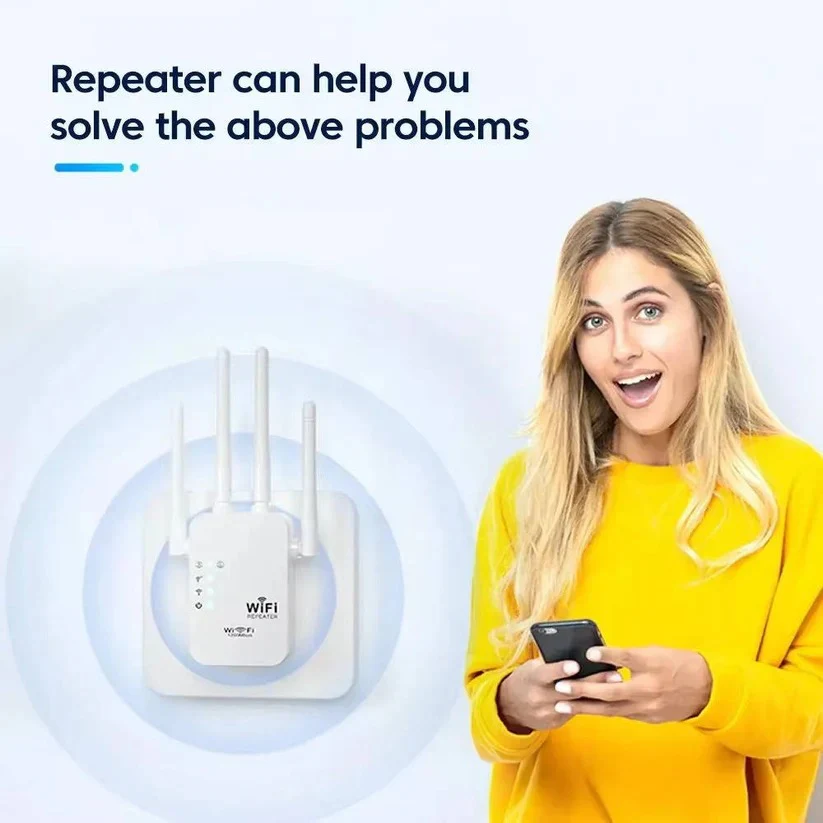 Dual Band Wi-Fi Range Extender with 4 Antennas and Ethernet Port for Whole Home Coverage - Image 3