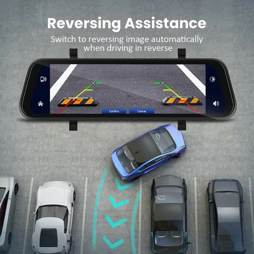 Dual Camera Rearview Mirror Dash Cam with GPS and 9.66 Inch Touch Display - Image 10