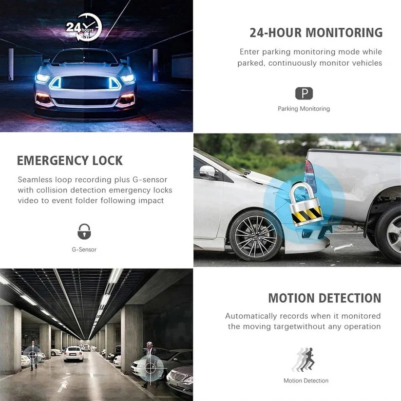 Dual Lens Dash Camera Front and Rear with 2 Inch Screen and Parking Monitor - Image 3