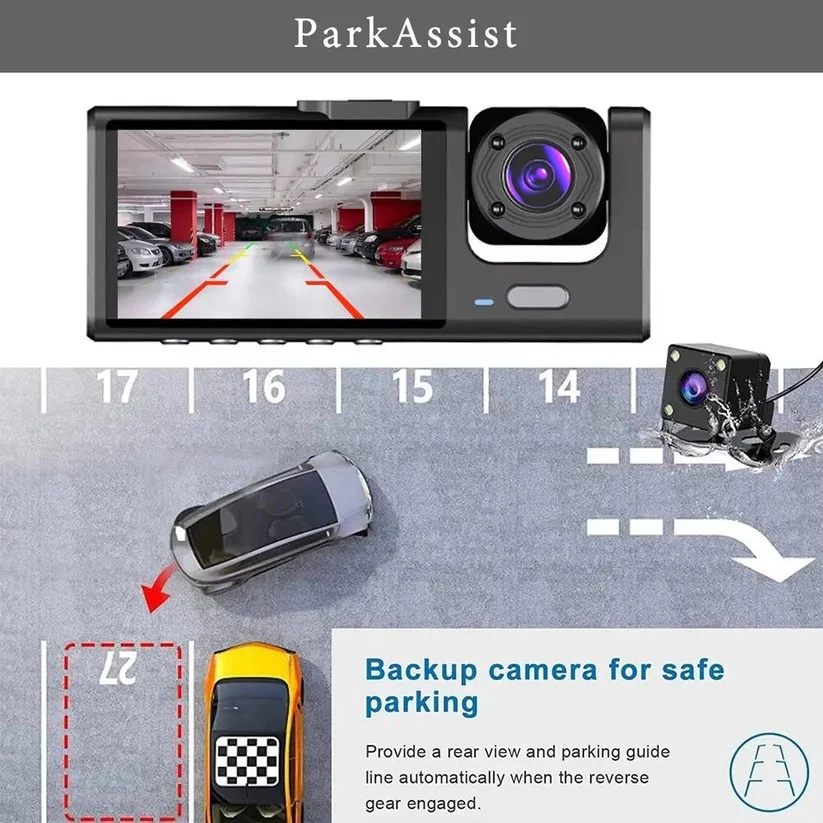 Dual Lens Dash Camera Front and Rear with 2 Inch Screen and Parking Monitor - Image 6