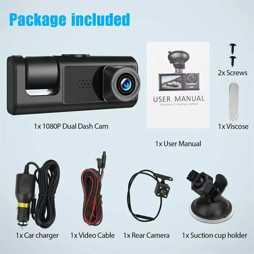 Dual Lens Dash Camera Front and Rear with 2 Inch Screen and Parking Monitor - Image 7