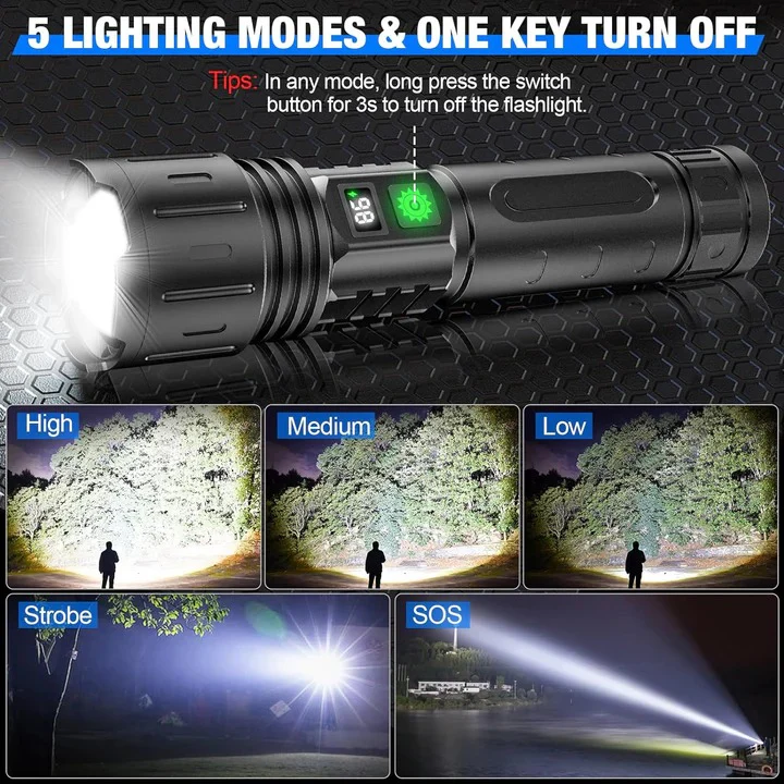 LED Flashlight with Adjustable Focus for Outdoor Use - Image 3
