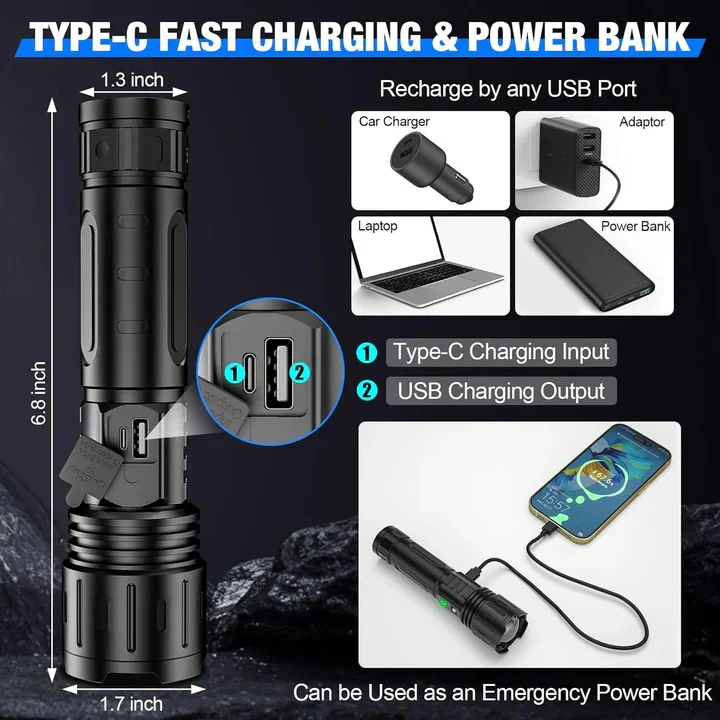 LED Flashlight with Adjustable Focus for Outdoor Use - Image 6
