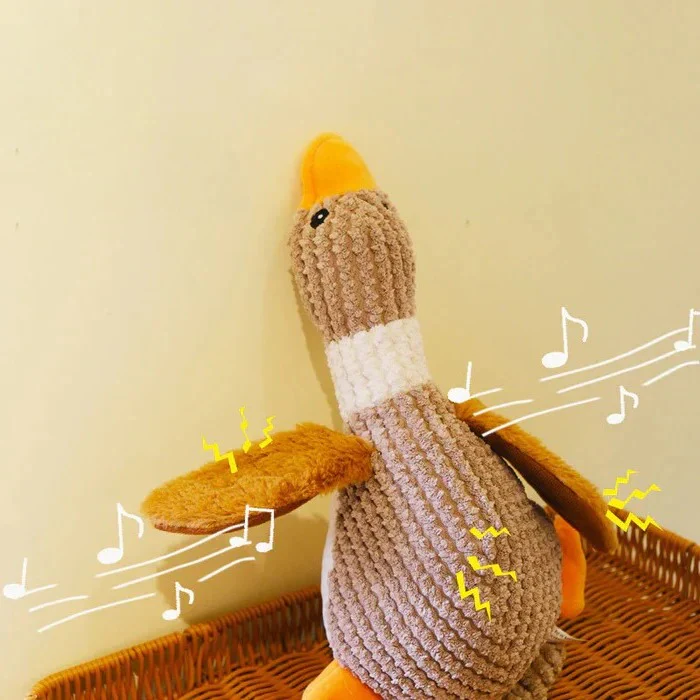 Reinforced Goose Plush Dog Toy with Textured Fabric - Image 17