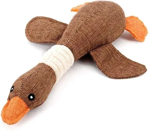 Reinforced Goose Plush Dog Toy with Textured Fabric - Image 2