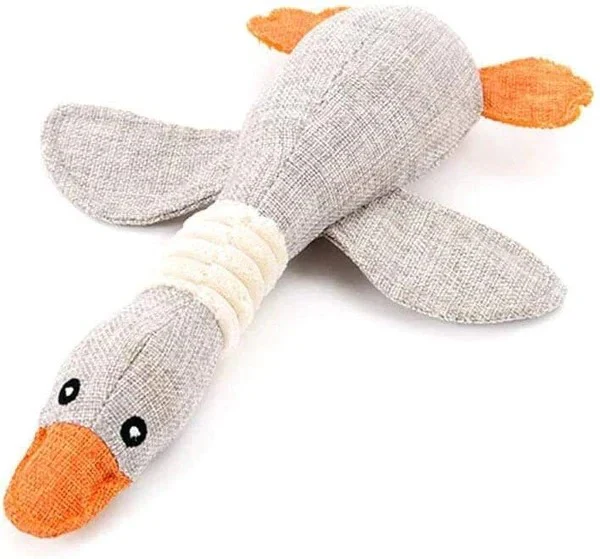 Reinforced Goose Plush Dog Toy with Textured Fabric - Image 3