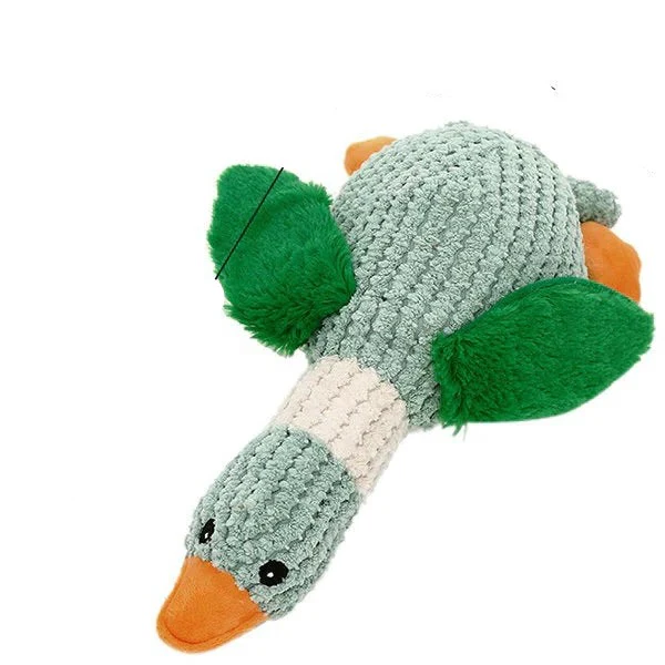 Reinforced Goose Plush Dog Toy with Textured Fabric - Image 4