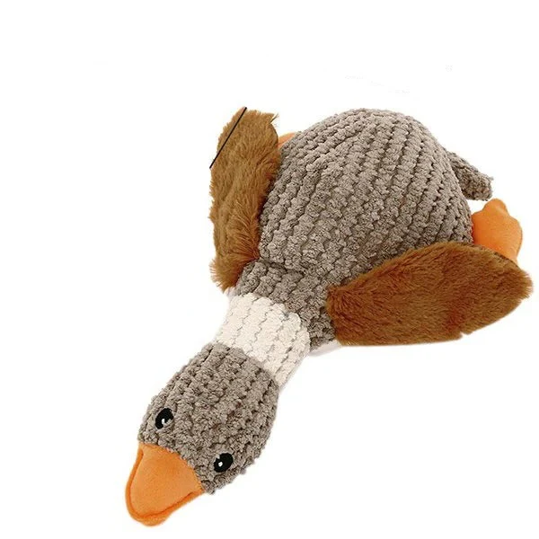 Reinforced Goose Plush Dog Toy with Textured Fabric - Image 6