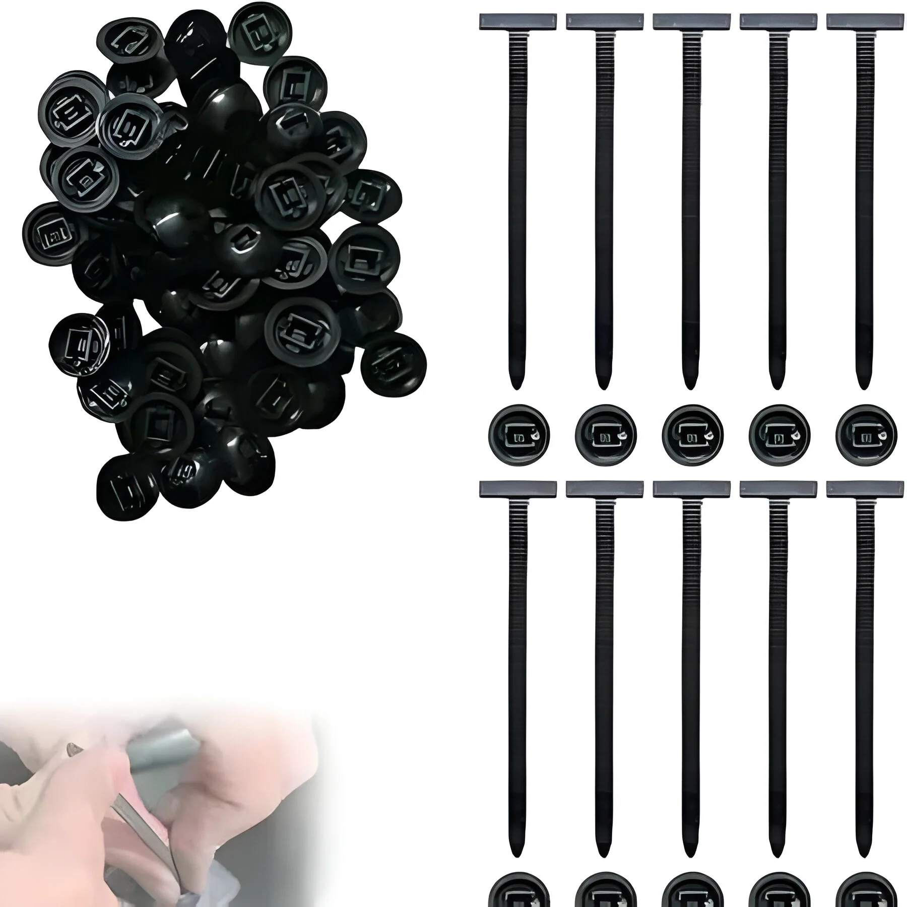 Nylon Zip Tie Set, 50 Pack for Bundling and Organizing Cords - Image 2