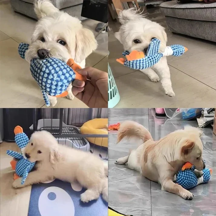 Dog Chew Toy with Plush Material and Built In Squeaker - Image 2