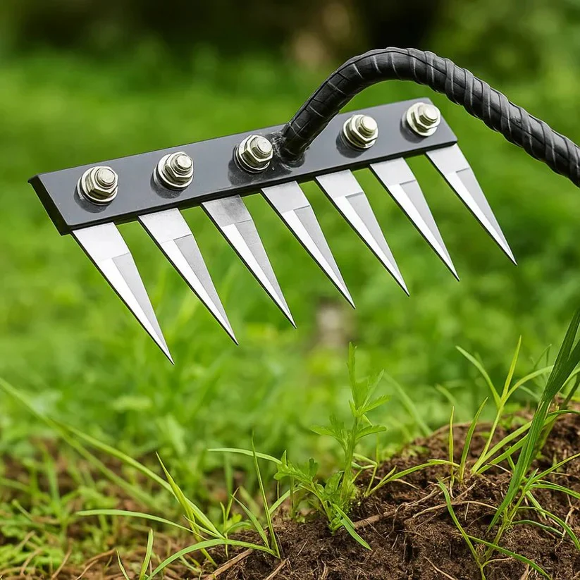 Steel Garden Rake for Weed Removal and Soil Maintenance - Image 4