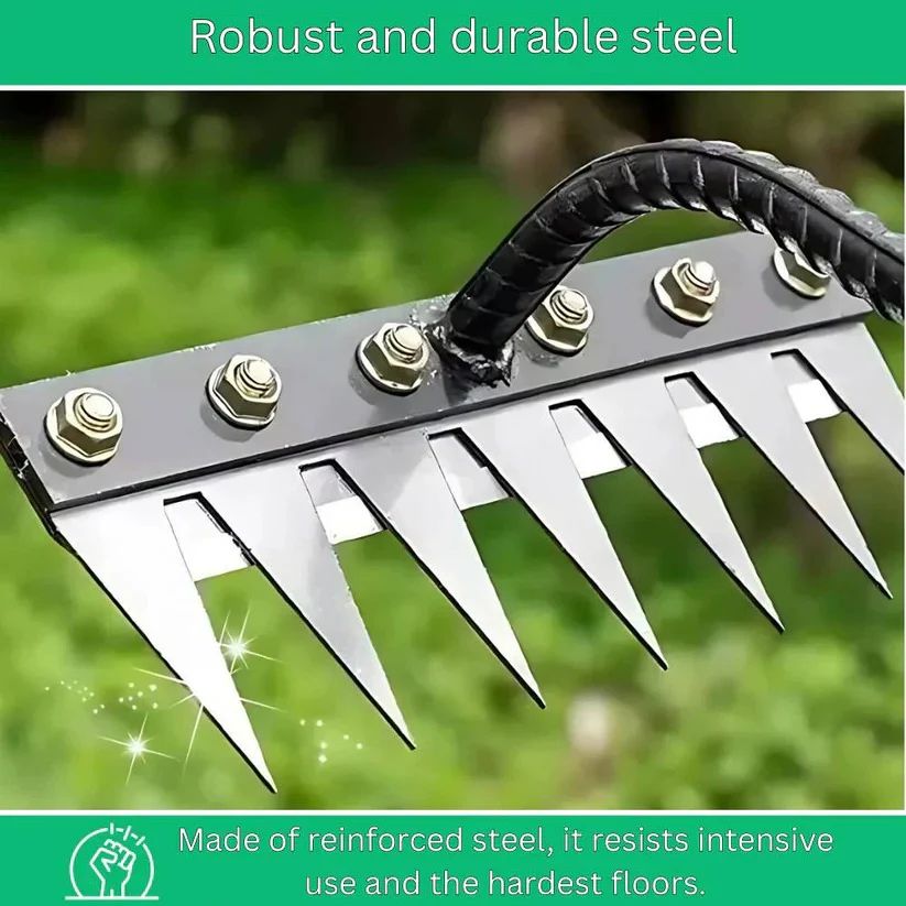 Steel Garden Rake for Weed Removal and Soil Maintenance - Image 5