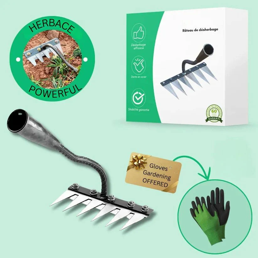Steel Garden Rake for Weed Removal and Soil Maintenance - Image 7