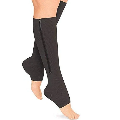 Easy Wear Zipper Compression Socks, 20-30 mmHg Firm Support - Image 2