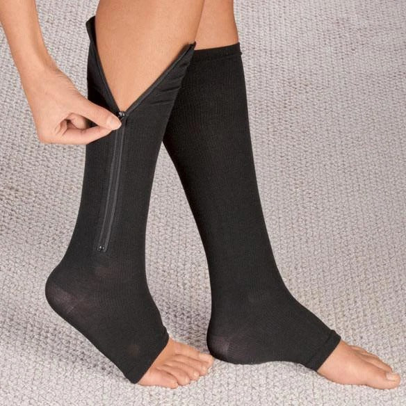 Easy Wear Zipper Compression Socks, 20-30 mmHg Firm Support - Image 3