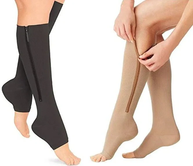 Easy Wear Zipper Compression Socks, 20-30 mmHg Firm Support - Image 5