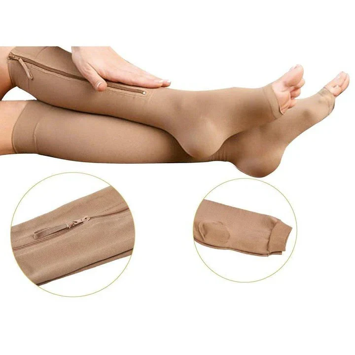 Easy Wear Zipper Compression Socks, 20-30 mmHg Firm Support - Image 6