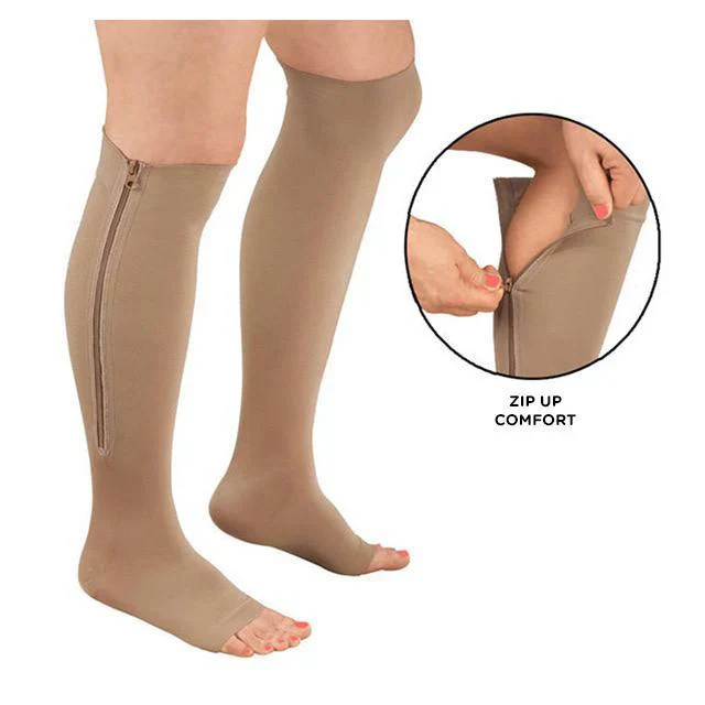 Easy Wear Zipper Compression Socks, 20-30 mmHg Firm Support - Image 7