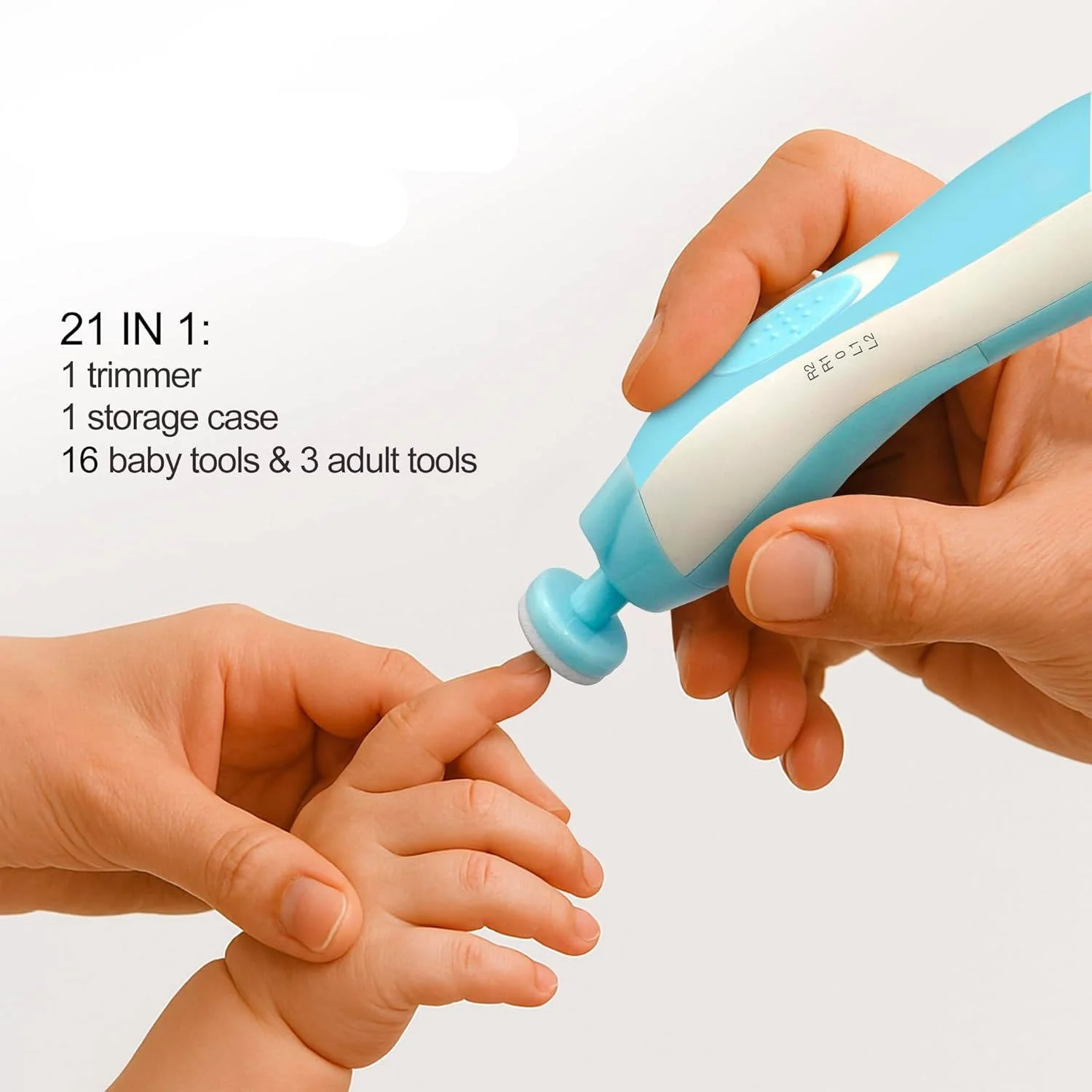 Electric Baby Nail File with Touch Stop Sensor and LED Light, 21 Piece Set - Image 6